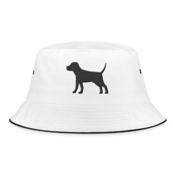 Chien brodé - Bob - blanc/marine - Devant
