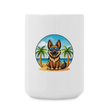 Lunettes de soleil de dessin animé de race de chien de berger allemand - Grande tasse 440 ml - blanc - Devant