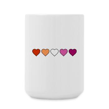 Lesbisch Lesbe Lesben Herzen - Große Tasse 440 ml - Weiß - Vorne