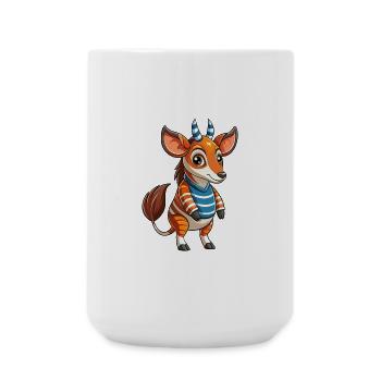 Okapi Funny Cartoon Character Musique de casque - Grande tasse 440 ml - blanc - Devant