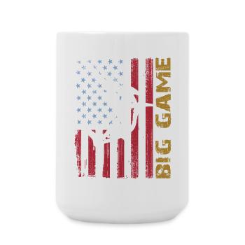 Jumping Marlin with US flag Deep Sea Fishing - Large Mug 440 ml - white - Front