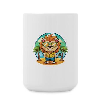 Lunettes de soleil de plage d’été Lion Funny Cartoon - Grande tasse 440 ml - blanc - Devant