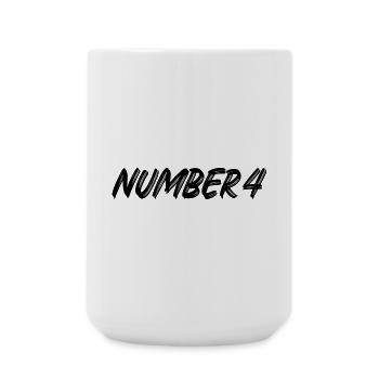 Numéro 4 - quatre - quatrième - quatrième - 4 - numéro 4 - Grande tasse 440 ml - blanc - Devant