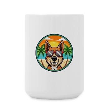 Litauischer Windhund Rasse Cartoon Sonnenbrille Strand - Große Tasse 440 ml - Weiß - Vorne