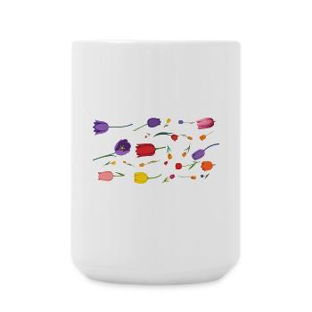Fleurs Printemps Tulipes - Grande tasse 440 ml - blanc - Devant