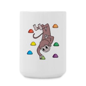 Affe an der Kletterwand - Klettern - Geschenk - Große Tasse 440 ml - Weiß - Vorne