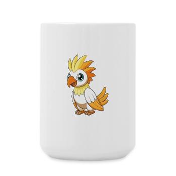 Kakadu Niedliche Maskottchen Zeichentrickfigur Kawaii - Große Tasse 440 ml - Weiß - Vorne