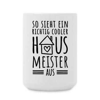 So sieht ein richtig cooler Hausmeister aus - Große Tasse 440 ml - Weiß - Vorne