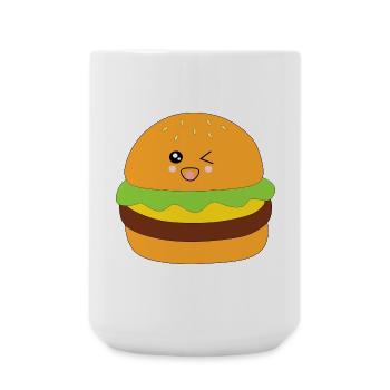 Burger, fast food, essen, kochen Geschenk Koch - Große Tasse 440 ml - Weiß - Vorne
