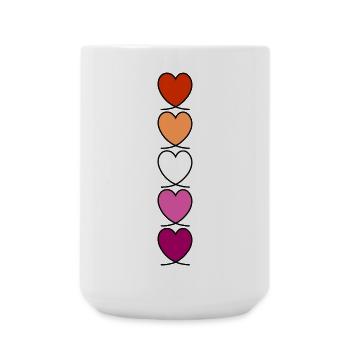 Lesbe Lesben Lesbisch Herzen - Große Tasse 440 ml - Weiß - Vorne