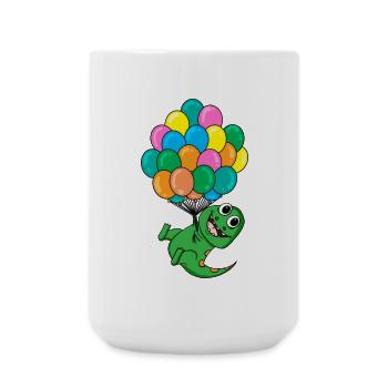 Baby Dinosaurier Luftballon - Große Tasse 440 ml - Weiß - Vorne