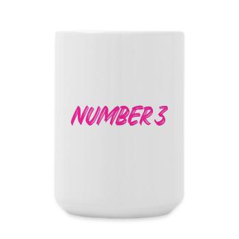 Number 3 - drei - dritter - dritte - 3 - Nummer 3 - Große Tasse 440 ml - Weiß - Vorne
