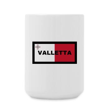 Valletta City in Malta Flagge - Große Tasse 440 ml - Weiß - Vorne
