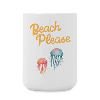 beach please Quallen - Große Tasse 440 ml - Weiß - Vorne