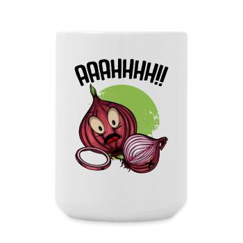 Onion chaos neon illustration - Large Mug 440 ml - white - Front