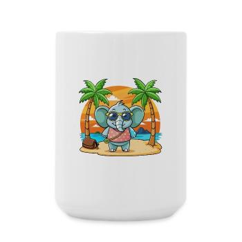 Elefant Lustige Cartoon Sommer Strand Sonnenbrille - Große Tasse 440 ml - Weiß - Vorne
