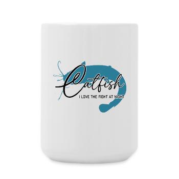 Poisson-chat, poisson-chat, pêche sportive, monstre de rivière - Grande tasse 440 ml - blanc - Devant