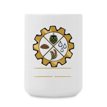 Beergineer Brau-Gear Emblem - Große Tasse 440 ml - Weiß - Vorne