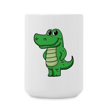 Krokodil - Große Tasse 440 ml - Weiß - Vorne