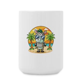 Zebra Lustige Cartoon Sommer Strand Sonnenbrille - Große Tasse 440 ml - Weiß - Vorne