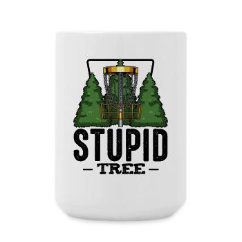 Stupid Tree Disc Golf saying Frisbee gift - Large Mug 440 ml - white - Front