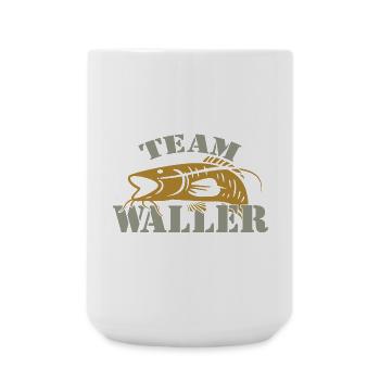 Team Waller - Wels fischen - Große Tasse 440 ml - Weiß - Vorne