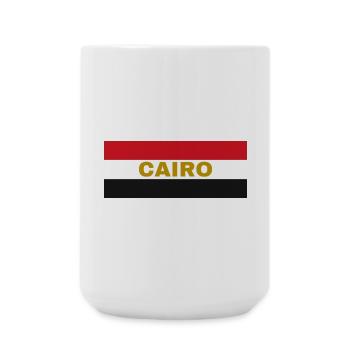 Kairo-Stadt in ägyptischen Flaggenfarben - Große Tasse 440 ml - Weiß - Vorne