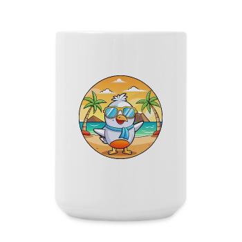 Möwe Lustige Cartoon Sommer Strand Sonnenbrille - Große Tasse 440 ml - Weiß - Vorne