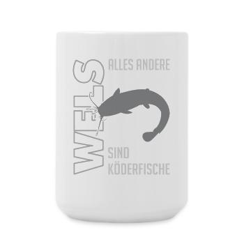 Wels angeln Waller fischen Sportfischen auf Wels - Große Tasse 440 ml - Weiß - Vorne