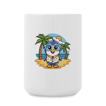 Pinguin Lustige Cartoon Sommer Strand Sonnenbrille - Große Tasse 440 ml - Weiß - Vorne