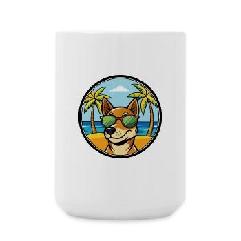 Serbischer dreifarbiger Laufhund Rasse Cartoon Strand - Große Tasse 440 ml - Weiß - Vorne