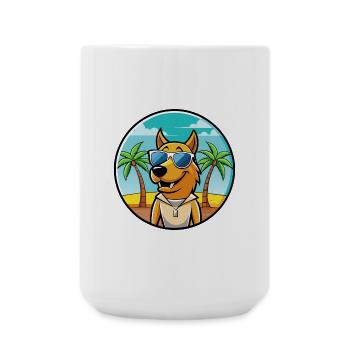 Smaland Hound Hund Rasse Cartoon Sonnenbrille Strand - Große Tasse 440 ml - Weiß - Vorne