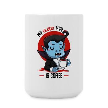 Blutkaffee Vampir Cartoon - Große Tasse 440 ml - Weiß - Vorne