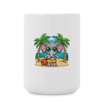 Elefant Lustige Cartoon Sommer Strand Sonnenbrille - Große Tasse 440 ml - Weiß - Vorne