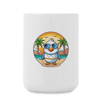 Möwe Lustige Cartoon Sommer Strand Sonnenbrille - Große Tasse 440 ml - Weiß - Vorne