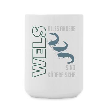 Wels angeln Waller fischen Sportfischen auf Wels - Große Tasse 440 ml - Weiß - Vorne