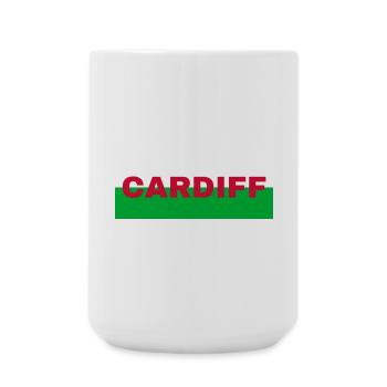 Cardiff City in Wales Flagge Vereinigtes Königreich - Große Tasse 440 ml - Weiß - Vorne