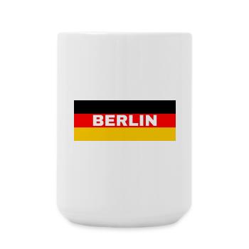 Berliner Stadt in deutscher Flagge - Große Tasse 440 ml - Weiß - Vorne