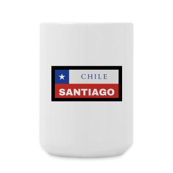 Santiago Stadt in chilenischer Flagge - Große Tasse 440 ml - Weiß - Vorne