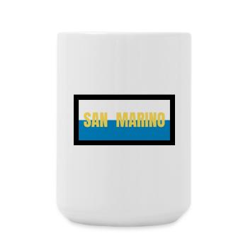 San Marino Flagge Farben - Große Tasse 440 ml - Weiß - Vorne