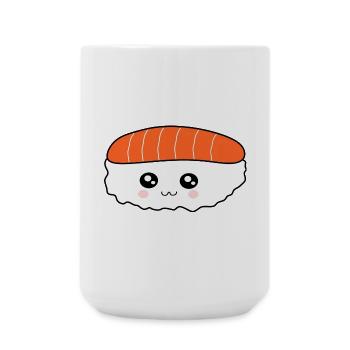 Kawaii, Nigiri, Saumon, Poisson, Riz, Cuisine japonaise - Grande tasse 440 ml - blanc - Devant