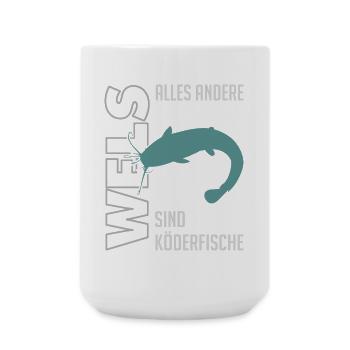 Wels angeln Waller fischen Sportfischen auf Wels - Große Tasse 440 ml - Weiß - Vorne