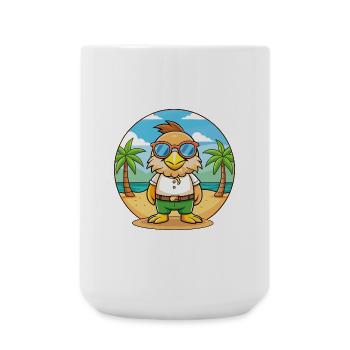 Eagle Lustige Cartoon Sommer Strand Sonnenbrille - Große Tasse 440 ml - Weiß - Vorne