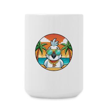 Kakadu Lustige Cartoon Sommer Strand Sonnenbrille - Große Tasse 440 ml - Weiß - Vorne