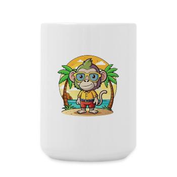 Pavian Lustige Cartoon Sommer Strand Sonnenbrille - Große Tasse 440 ml - Weiß - Vorne