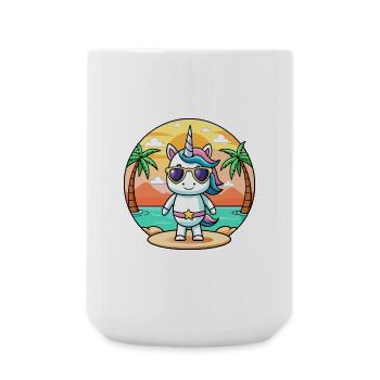 Licorne Funny Cartoon Summer Beach Lunettes de soleil - Grande tasse 440 ml - blanc - Devant
