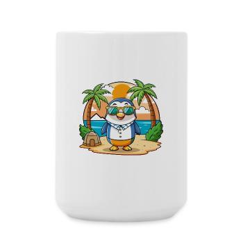 Pinguin Lustige Cartoon Sommer Strand Sonnenbrille - Große Tasse 440 ml - Weiß - Vorne