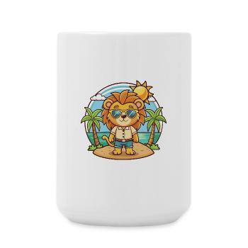 Lunettes de soleil de plage d’été Lion Funny Cartoon - Grande tasse 440 ml - blanc - Devant