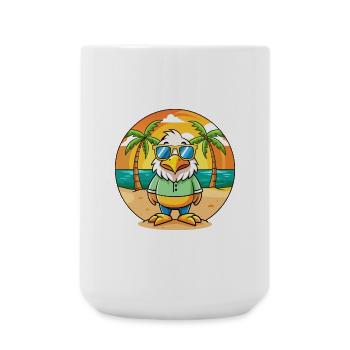 Eagle Lustige Cartoon Sommer Strand Sonnenbrille - Große Tasse 440 ml - Weiß - Vorne
