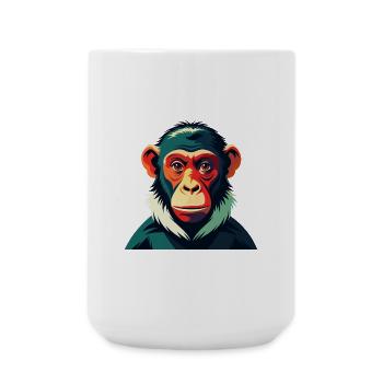 Affe Cartoon Figur Buntes Haustier Tier - Große Tasse 440 ml - Weiß - Vorne